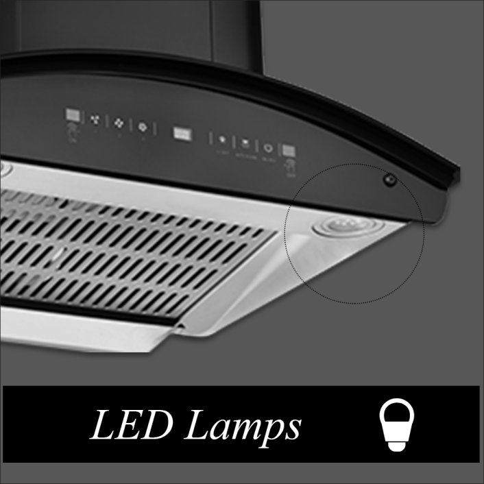 LED Lamps:The 2 built-in LED light modules evenly illuminate your cooking area and assist you in clean and hassle-free cooking. 