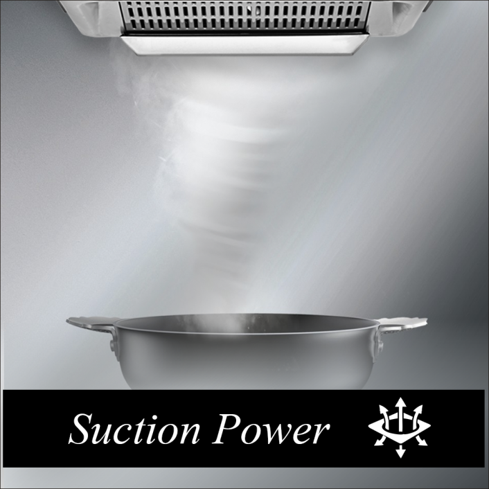 Suction Power:This chimney comes with a powerful motor to enable a suction power of 1300 m3/hr. Therefore, you have less smoke and more fragrance while cooking.