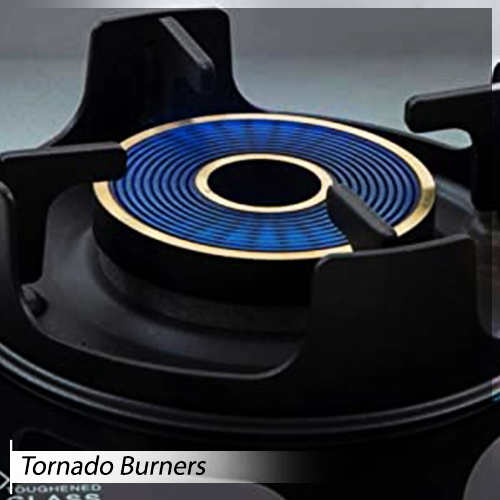 Tornado Burners:The tornado burners are big in size due to which the same amount of heat is distributed to the whole vessel.