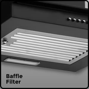 Baffle Filter:This BlowHot chimney comes with a baffle filter that allows smoke to escape freely while restraining the grease from doing. Thereby minimizing your cleaning efforts.